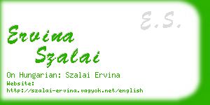 ervina szalai business card